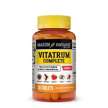 Повний комплекс Мультивітамінів і Мінералів, Vitatrum Complete Multivitamin & Multimineral, Mason Natural, 30 таблеток