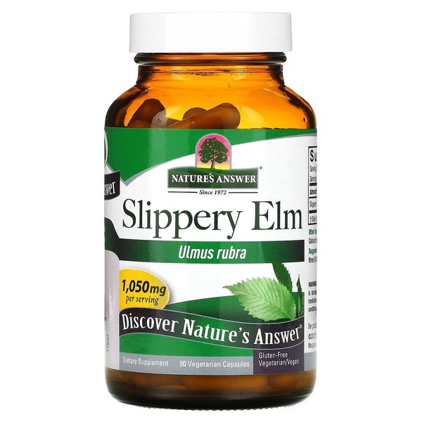 Слизький в'яз, 1050 мг, Slippery Elm, Nature's Answer, 90 вегетаріанських капсул