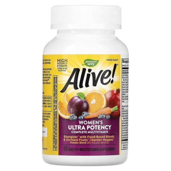 Мультивітаміни Для Жінок, Nature's Way, Alive! Ultra Potency Multi-Vitamin, 60 Таблетки
