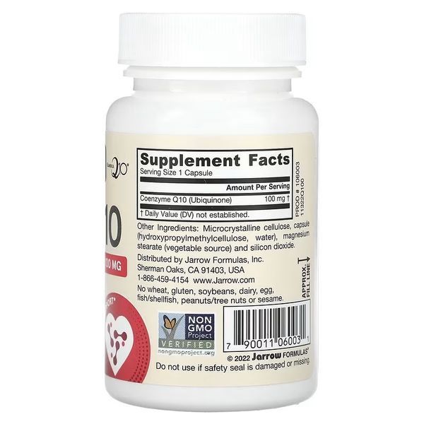 Коэнзим Q10, 100 мг, Co-Q10, Jarrow Formulas, 60 вегетарианских капсул