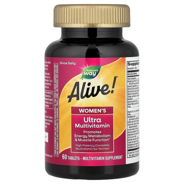 Мультивітаміни Для Жінок, Nature's Way, Alive! Ultra Potency Multi-Vitamin, 60 Таблетки