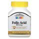 Фолієва кислота, 800 мкг, Folic Acid, 21st Century, 180 таблеток
