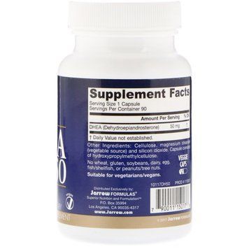 Дегідроепіандростерон 50 мг, DHEA, Jarrow Formulas, 90 гелевих капсул