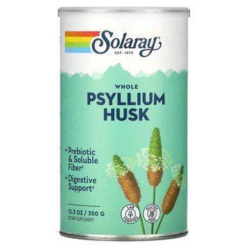Цельная шелуха подорожника, Whole Psyllium Husk, Solaray, 350 г
