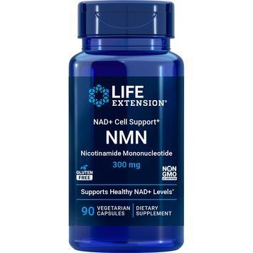 Нікотинамід мононуклеотид, 300 мг, NMN Nicotinamide Mononucleotide, NAD+ Cell Support, Life Extension, 90 вегетаріанських капсул