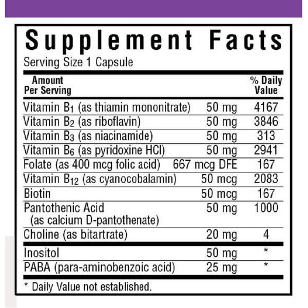 В-Комплекс 50, Bluebonnet Nutrition, 50 вегетарианских капсул
