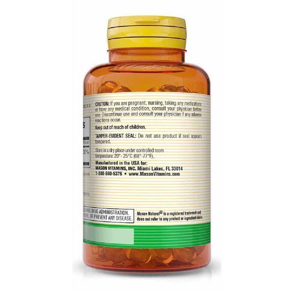 Вітамін Е 90мг, Vitamin E 200IU, Mason Natural, 100 гелевих капсул