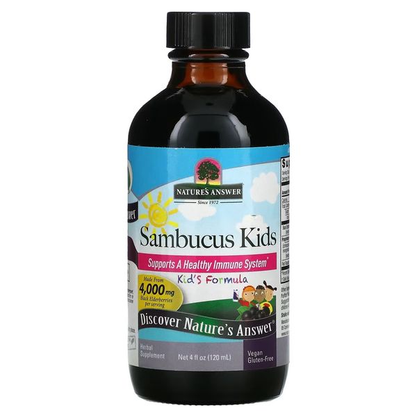 Чорна бузина для дітей, 4000 мг, Sambucus Kid's Formula, Nature's Answer, 120 мл