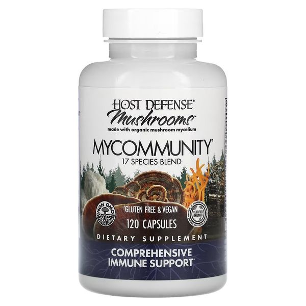 Поддержка иммунитета, комплекс из 17 грибов, Mushrooms, Comprehensive Immune Support, Fungi Perfecti, 120 капсул