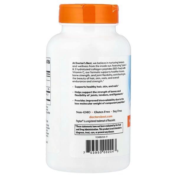 Колаген Типів 1&3 1000мг, Peptan, Doctor's Best, 180 таблеток