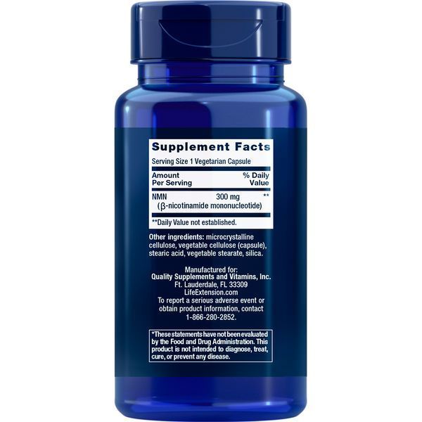 Нікотинамід мононуклеотид, 300 мг, NMN Nicotinamide Mononucleotide, NAD+ Cell Support, Life Extension, 90 вегетаріанських капсул