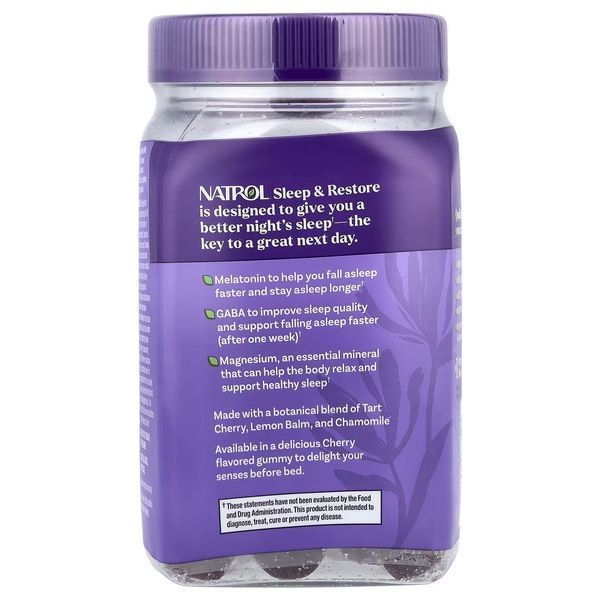 Здоровий сон та відновлення, з мелатоніном, смак вишні, Sleep & Restore, Natrol, 60 жувальних цукерок