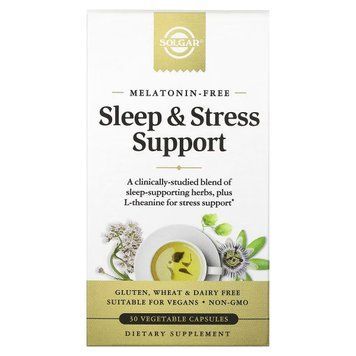Підтримка сну та боротьби зі стресом, Sleep & Stress Support, Solgar, 30 вегетаріанських капсул