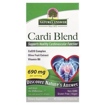 Кардио-комплекс, поддержка сердечно-сосудистой системы, Cardi Blend, Nature's Answer, 60 вегетарианских капсул