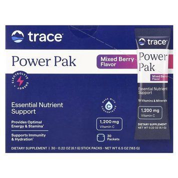 Електроліти, смак ягід, Power Pak, Trace, 30 пакетів по 6 гр