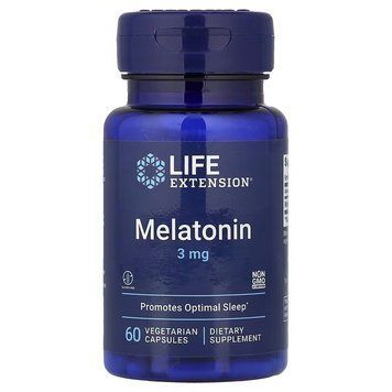 Мелатонин, 3 мг, Melatonin, Life Extension, 60 вегетарианских капсул