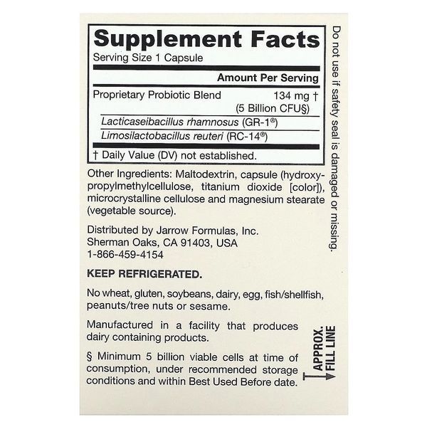 Пробіотики Для Жінок, Жіночий дофілус, 5 млрд КУО, Women's Fem Dophilus, Jarrow Formulas, 30 вегетаріанських капсул