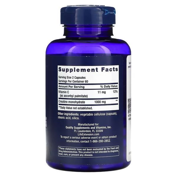 Креатин, 1000 мг, Creatine Capsules, Life Extension, 120 капсул