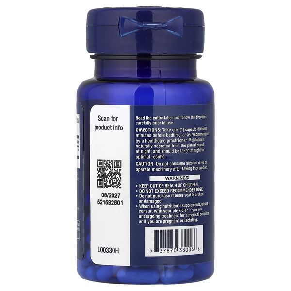 Мелатонин, 3 мг, Melatonin, Life Extension, 60 вегетарианских капсул