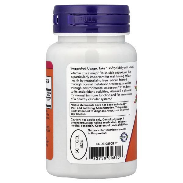 Вітамін Е, 268 мг (400 МО), E-400, Now Foods, 50 гелевих капсул