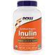 Инулин, Certified Organic Inulin, Now Foods, порошок, 227 гр
