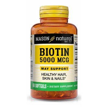 Біотин 5000 мкг, Biotin, Mason Natural, 60 гелевих капсул