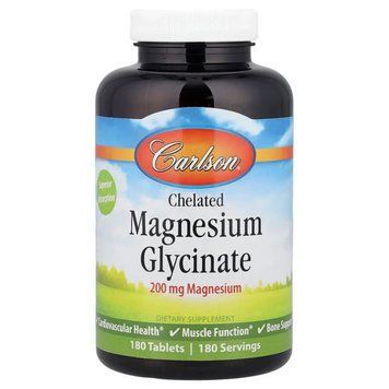 Магний глицинат, Magnesium Glycinate, Carlson, 180 таблеток
