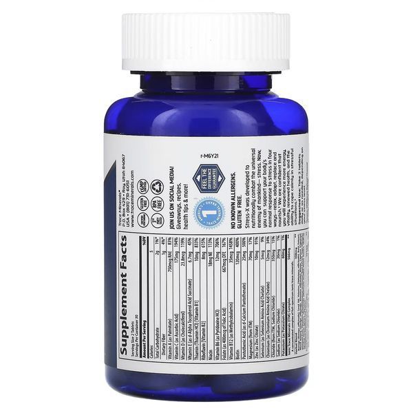 Відновлення та Захист від стресу, Stress-X, Trace Minerals, 60 таблеток