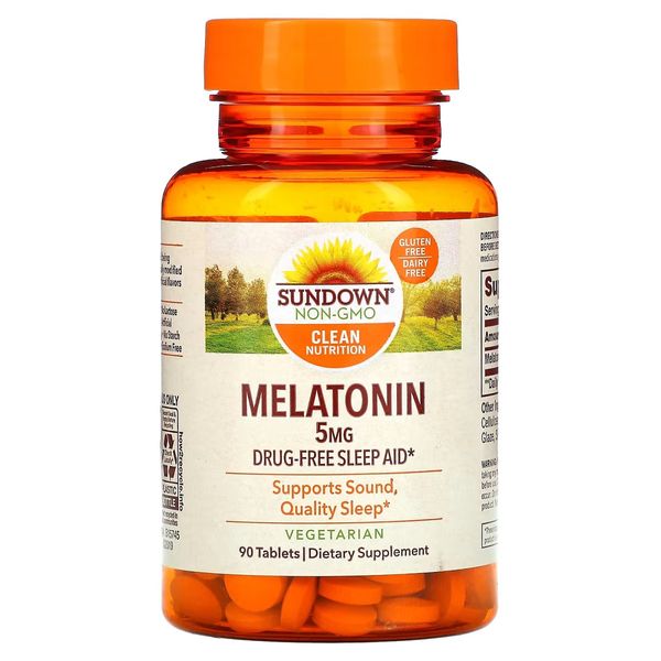 Мелатонін, 5 мг, Melatonin, Sundown Naturals, 90 таблеток