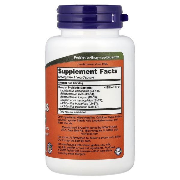 Пробіотичний комплекс, 4x6 Acidophilus, Now Foods, 120 вегетаріанських капсул