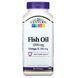 Рыбий жир, 1200 мг, Омега-3, 360 мг, Fish Oil Omega 3, 21st Century, 90 желатиновых капсул