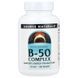 Комплекс вітамінів B, 50 мг, B-50 Complex, Source Naturals, 100 таблеток