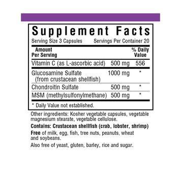 Глюкозамин & Хондроитин & МСМ, Bluebonnet Nutrition, 60 растительных капсул