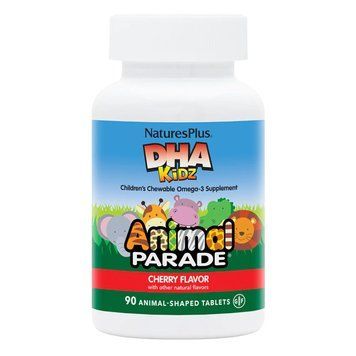 Омега для дітей, Смак Вишні, DHA for Kids, Animal Parade, Natures Plus, 90 жувальних таблеток у формі тварин
