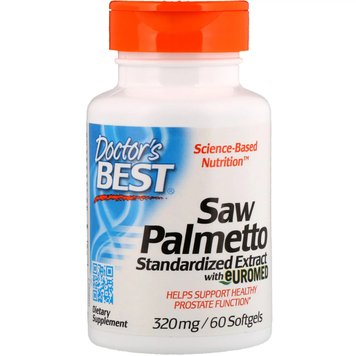 Со Пальметто, Екстракт, Saw Palmetto, Doctor's Best, 320 мг, 60 капсул