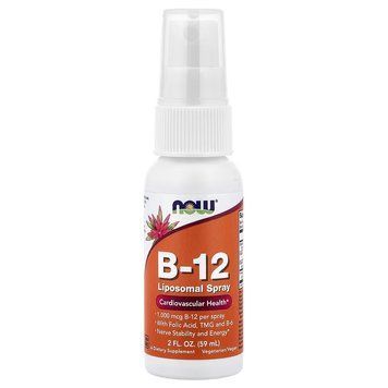 Вітамін B12, ліпосомальний спрей, B-12 Liposomal Spray, Now Foods, 59 мл