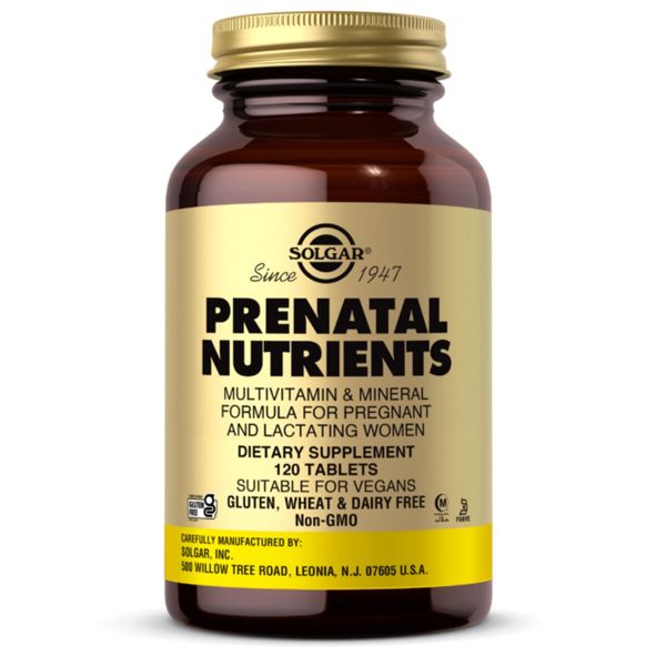 Мультивітаміни для Вагітних, Prenatal Nutrients, Solgar, 120 таблеток