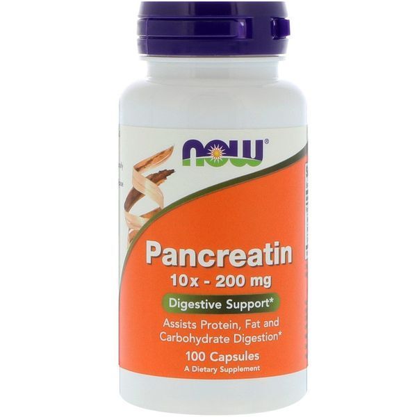 Панкреатин 10x 200мг, Now Foods, 100 капсул