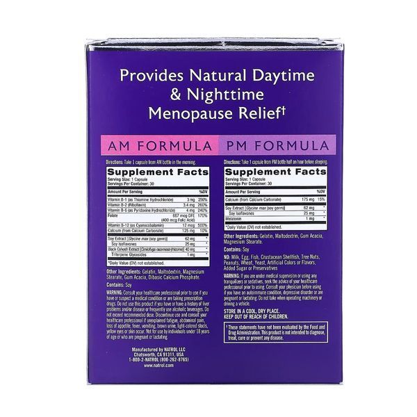 УЦЕНКА Полный Комплекс для Облегчение Менопаузы, Complete Balance, Menopause Relief, Natrol, две баночки по 30 капсул в каждой (мятая коробка)
