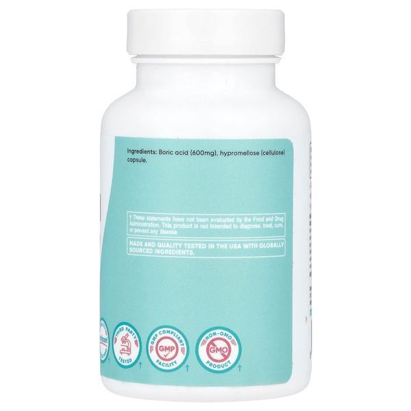 Борная кислота для женщин, 600 мг, Women, Boric Acid, Vaginal Suppository, Nutricost, 60 вагинальных капсул