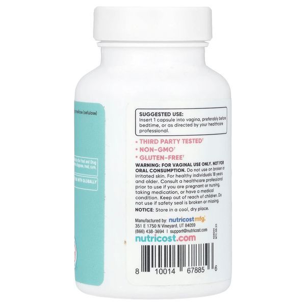 Борная кислота для женщин, 600 мг, Women, Boric Acid, Vaginal Suppository, Nutricost, 60 вагинальных капсул