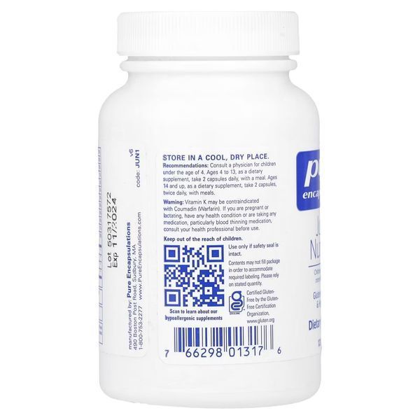 Мультивитамины для детей и подростков, Junior Nutrients, Pure Encapsulations, 120 капсул