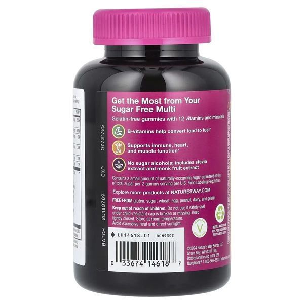 Мультивитамины для женщин, без сахара, вкус клубники, Alive! Women's Gummy Multivitamin, Nature's Way, 50 жевательных конфет