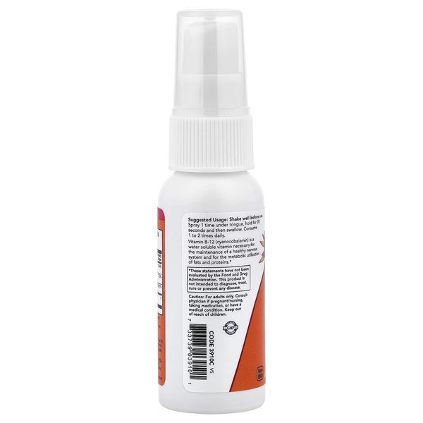 Вітамін B12, ліпосомальний спрей, B-12 Liposomal Spray, Now Foods, 59 мл