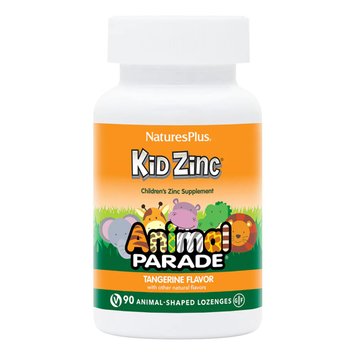 Цинк для Дітей, Смак Мандарину, Kid Zinc, Animal Parade, Natures Plus, 90 таблеток для розсмоктування