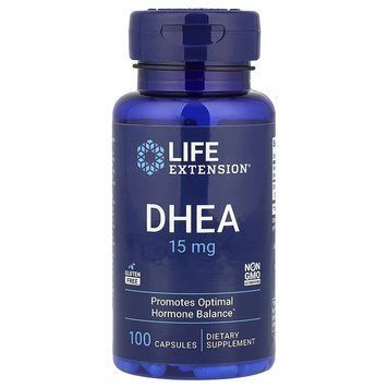 Дегидроэпиандростерон, 15 мг, DHEA, Life Extension, 100 капсул