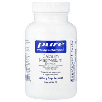 Кальций и магний цитрат, Calcium Magnesium Citrate, Pure Encapsulations, 90 капсул