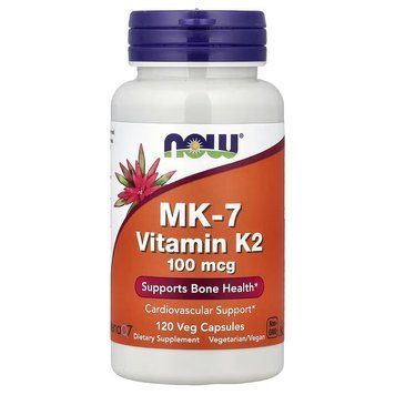Вітамін K-2, 100 мкг, MK-7 Vitamin K-2, Now Foods, 120 вегетаріанських капсул