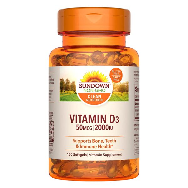 Вітамін D3, 2000 МЕ, Vitamin D3, Sundown Naturals, 150 гелевих капсул