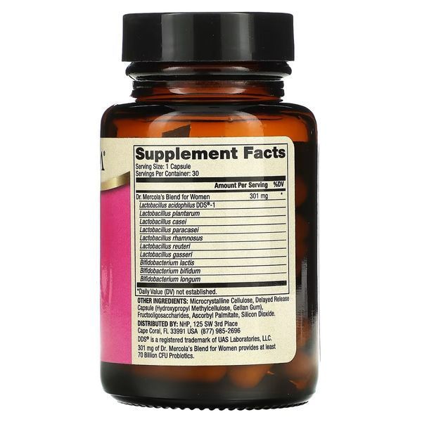 Повноцінні пробіотики для жінок, 70 мільярдів КУО, Complete Probiotics for Women, 70 Billion CFU, Dr. Mercola, 30 капсул